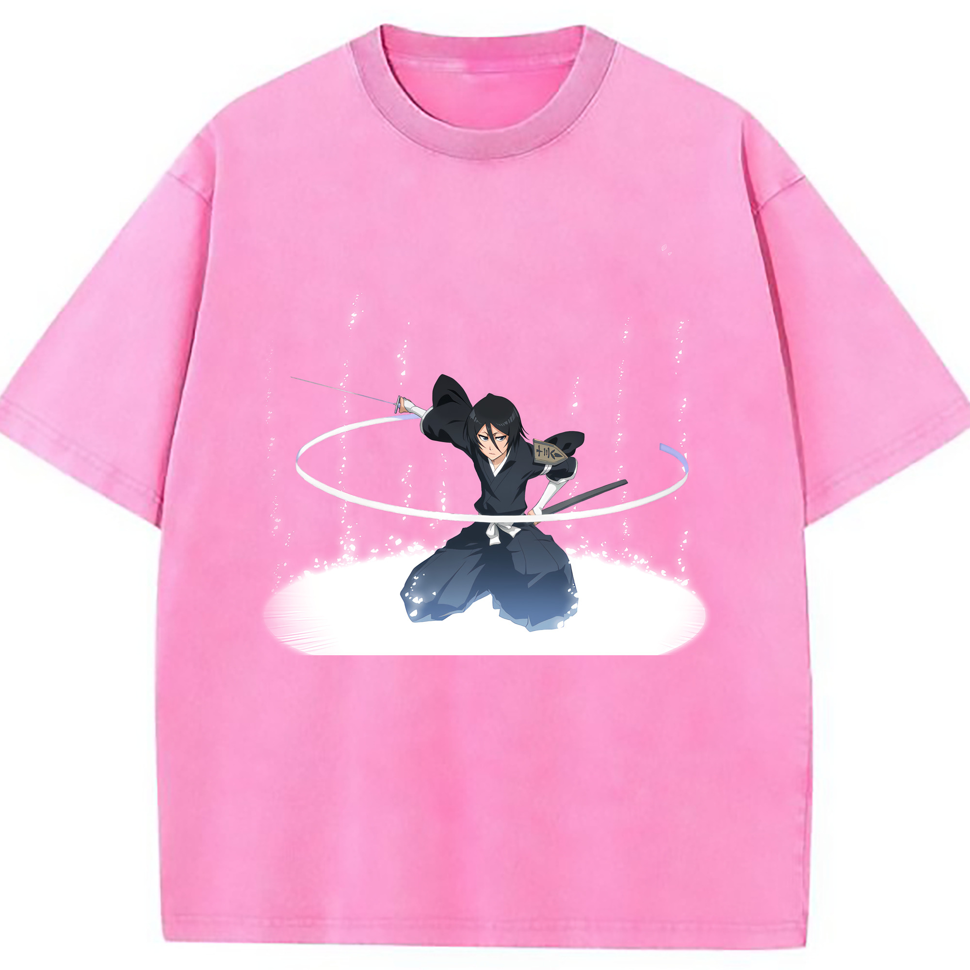 （画像用） ブリーチ 朽木ルキア BLEACH Kuchiki Rukia 綿100% ヴィンテージ風 半袖Tシャツ（フロントプリント）